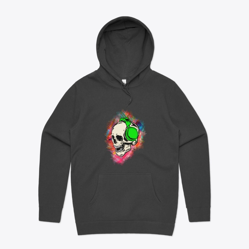 Skull listening music
