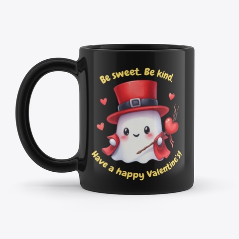 Valentine Day Cute Gift Mug Black T-Shirt Front