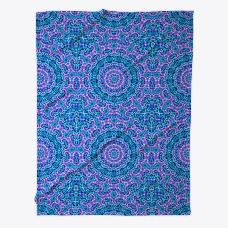 Blue and Purple Tie Dye Kaleidoscope