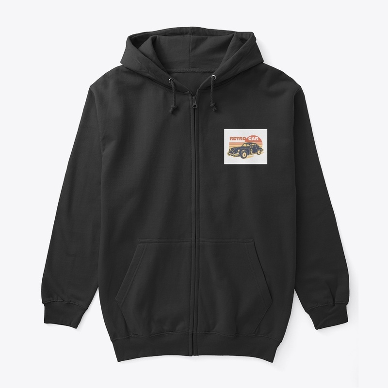  Yellow Orange Retro Car Hoodie 