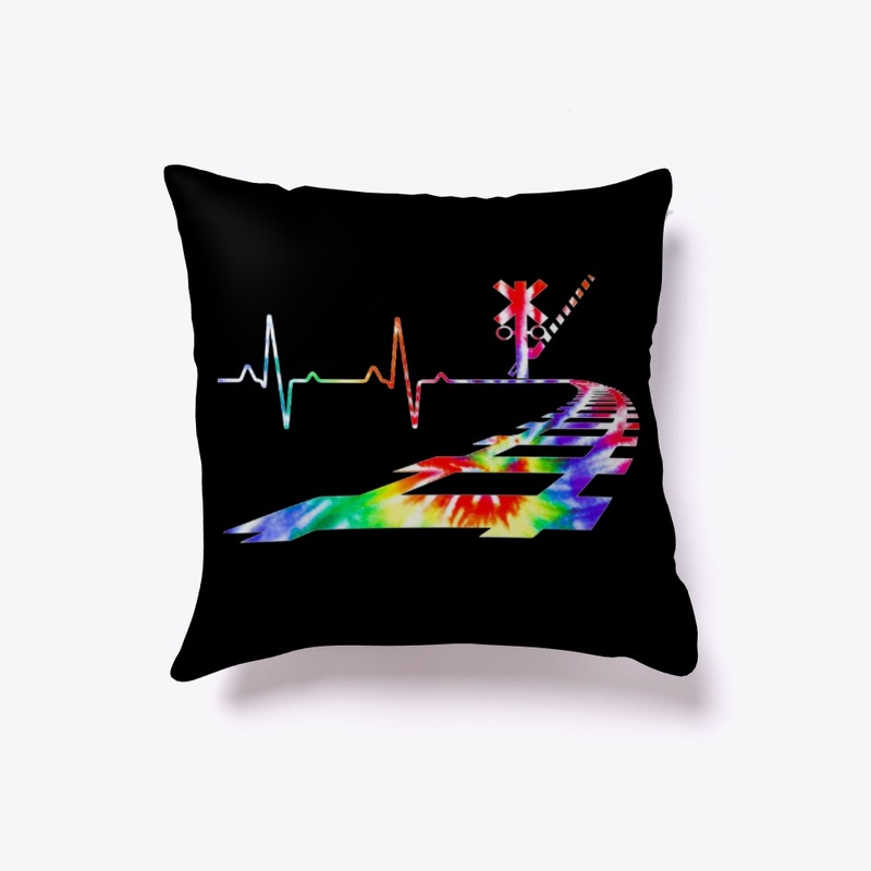 Heartbeat Railroad Train Tie Dye railway