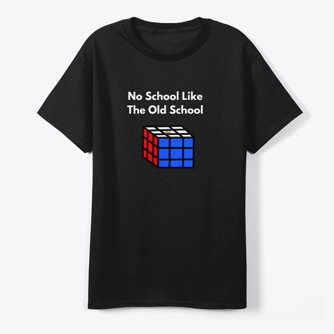 Old School Cubing T Shirt (Black) Black Camiseta Front