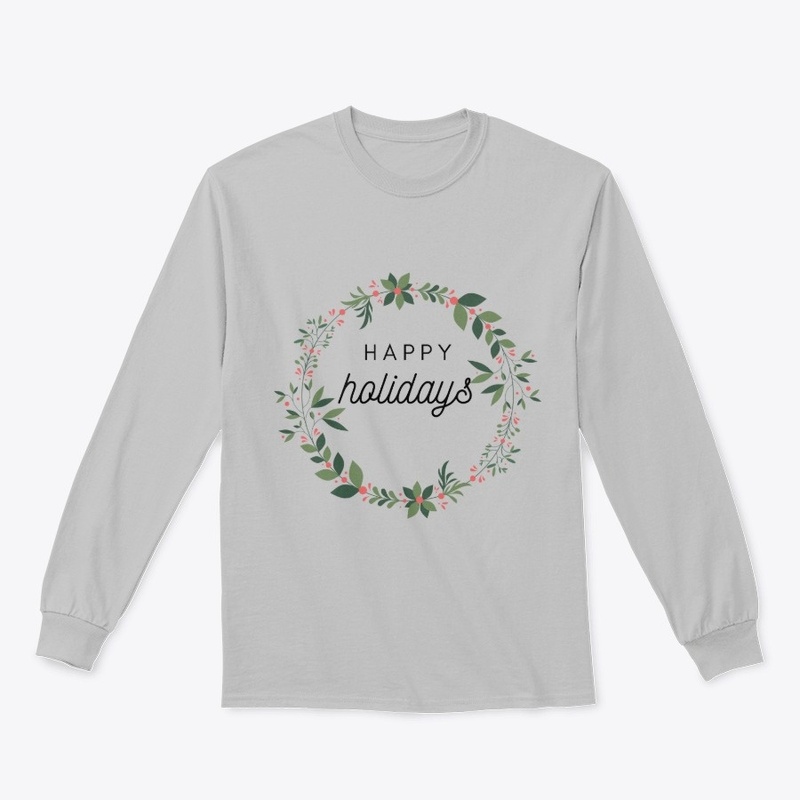 Happy Holidays Wreath Long Sleeve Tee