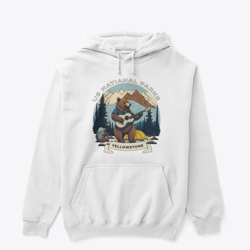  Cool Bear Playing Guitar in Yellowstone
