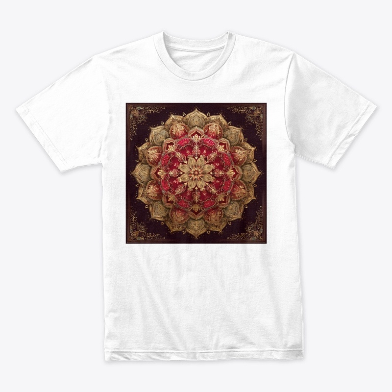 Red Gold Mandala Vintage Design