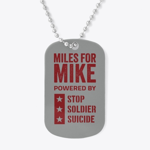 Miles For Mike Dog Tags Medium Grey T-Shirt Front