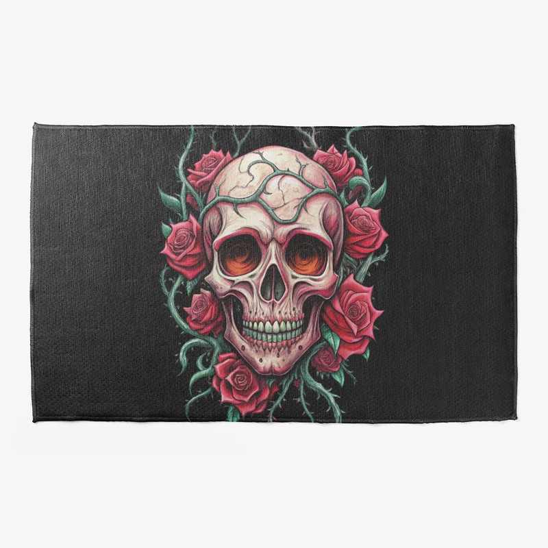 skull, tattoo chkrep, skull with roses