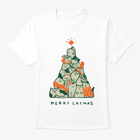 Merry Catmas
 White Camiseta Front