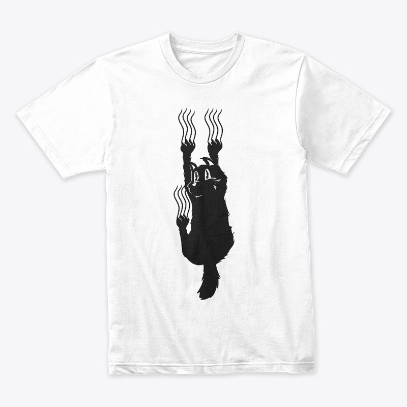 Funny Scratching Cat Silhouette