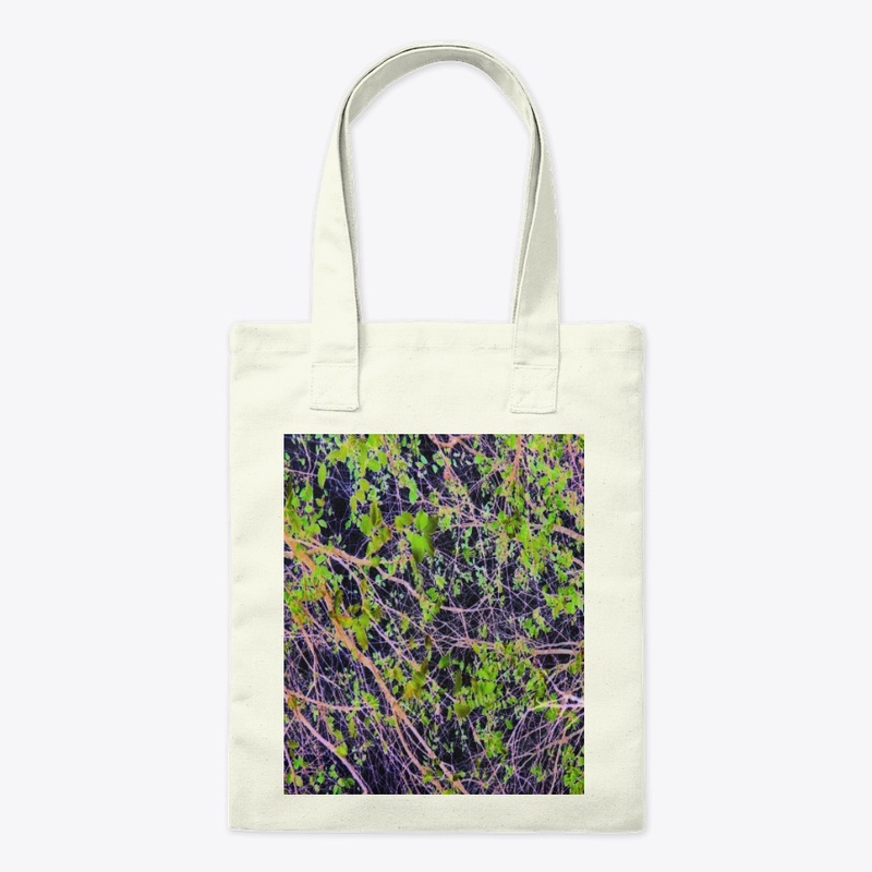 neon green leaves purple pink