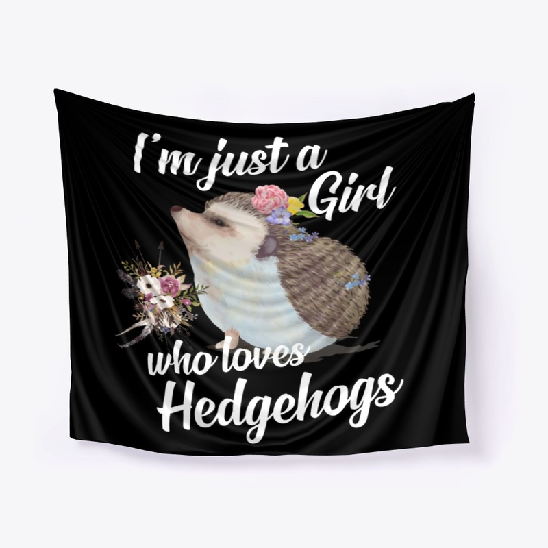 Girl Loves Hedgehogs Watercolor Style