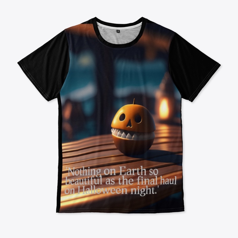 Pumpkin texted half-sleeve shirt 