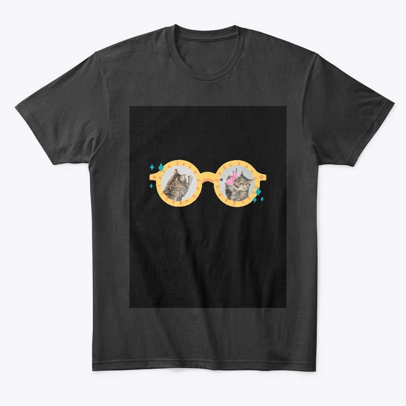 Funny bouncy cute yellow cat glasses