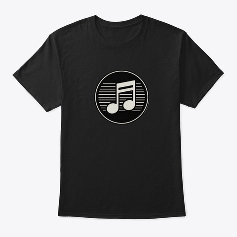 Music Note Black T-Shirt Front