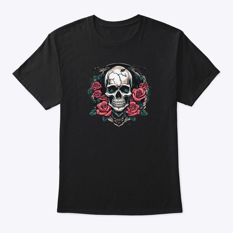 "Blooms of Mortality: Skull and Roses"
