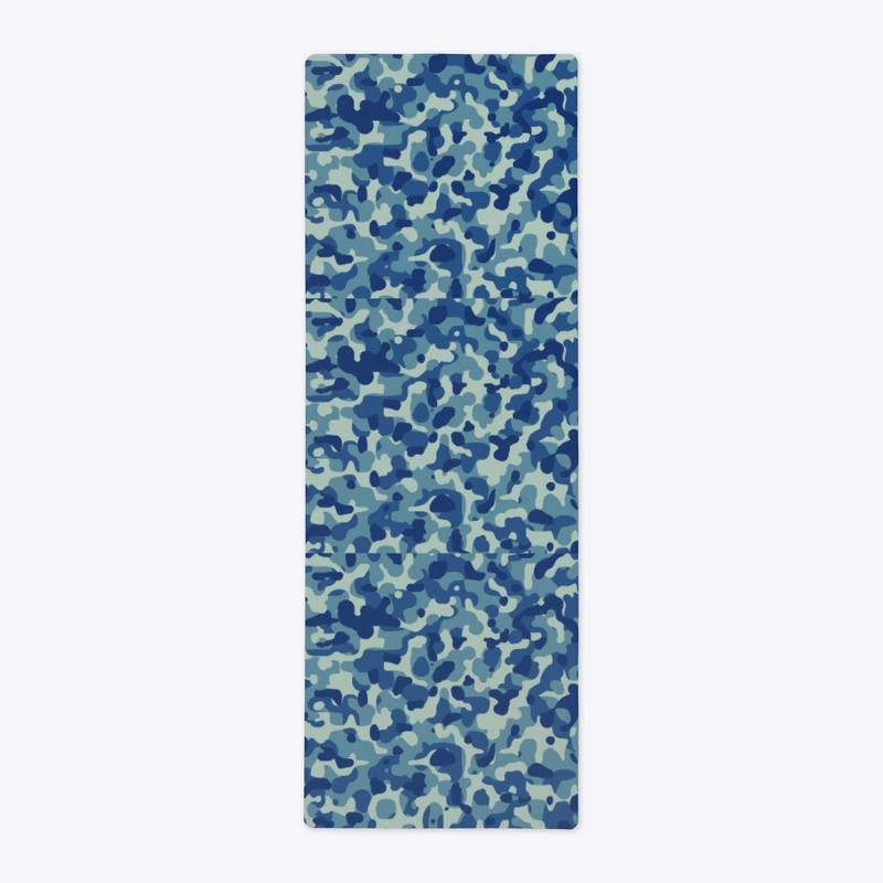 blue camo yoga mat