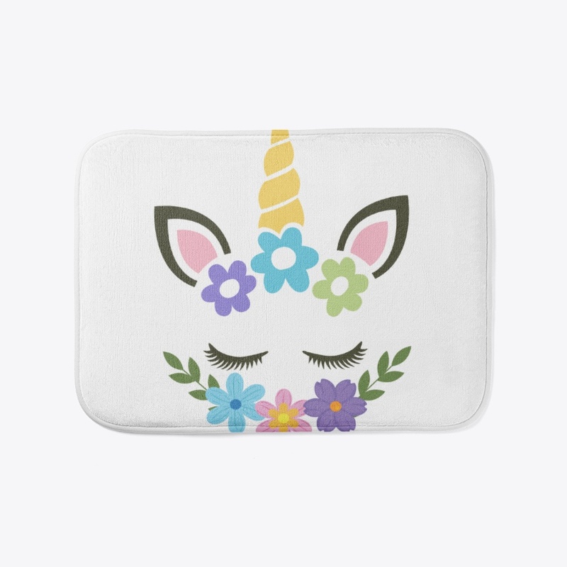 Unicorn Face, Flowers, and Horn