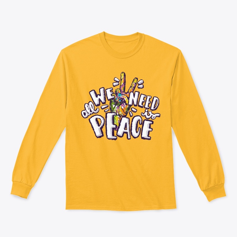 Colorful hand peace sign print t-shirt