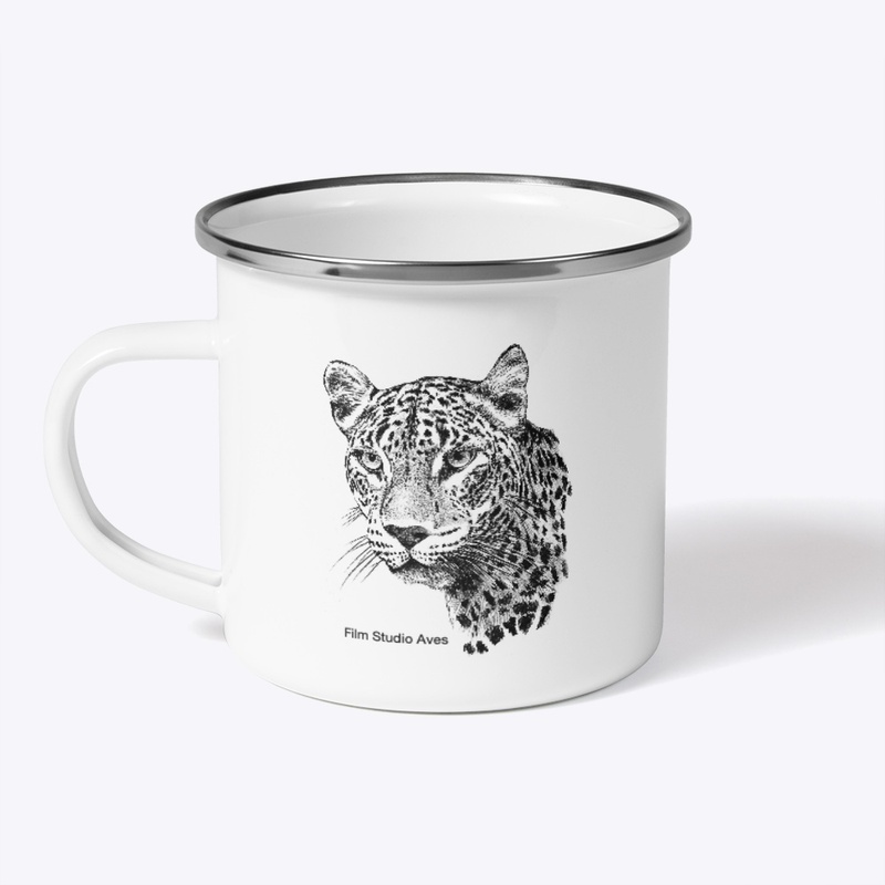 Persian leopard black on white