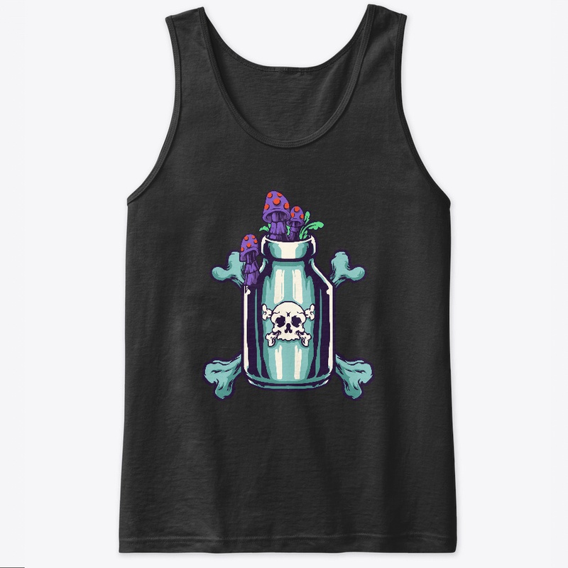 Purple Bottle With Mushrooms