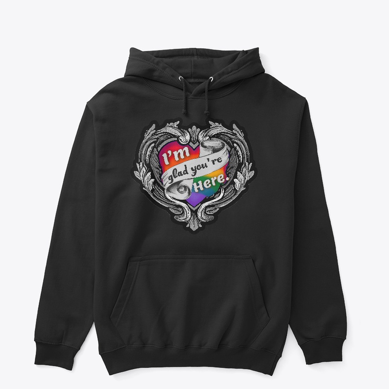 Baroque Heart hoodie in rainbow