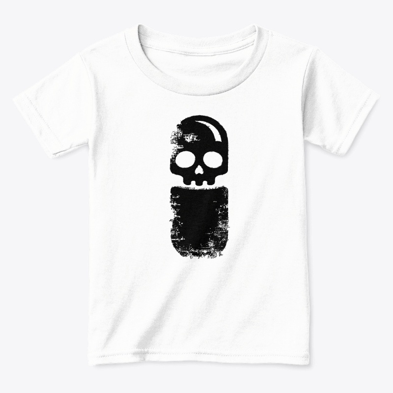 Black on White Pill Skull
