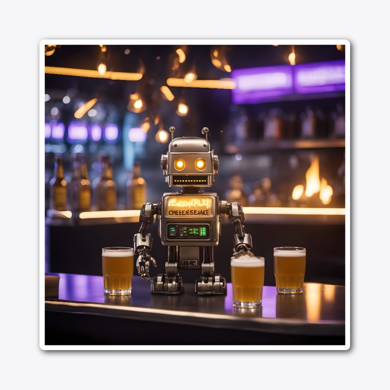 A robot at a bar