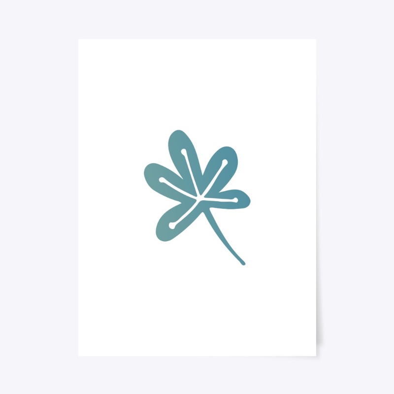 Elegant Teal Floral Line
