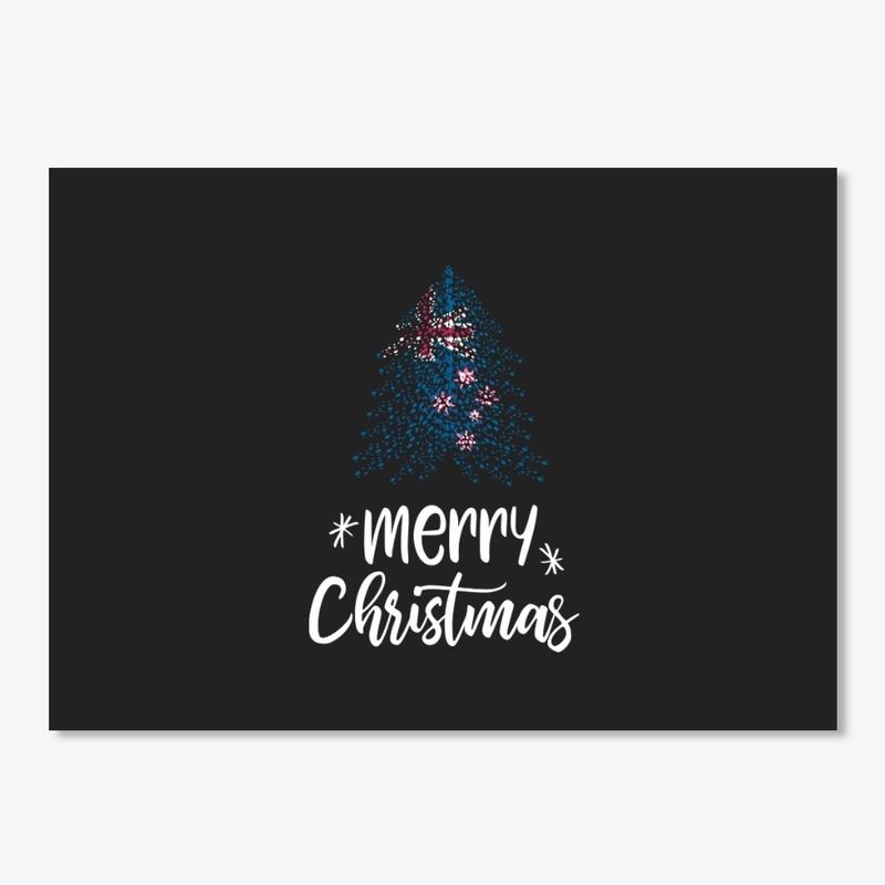 Merry Christmas with New Zealand flag