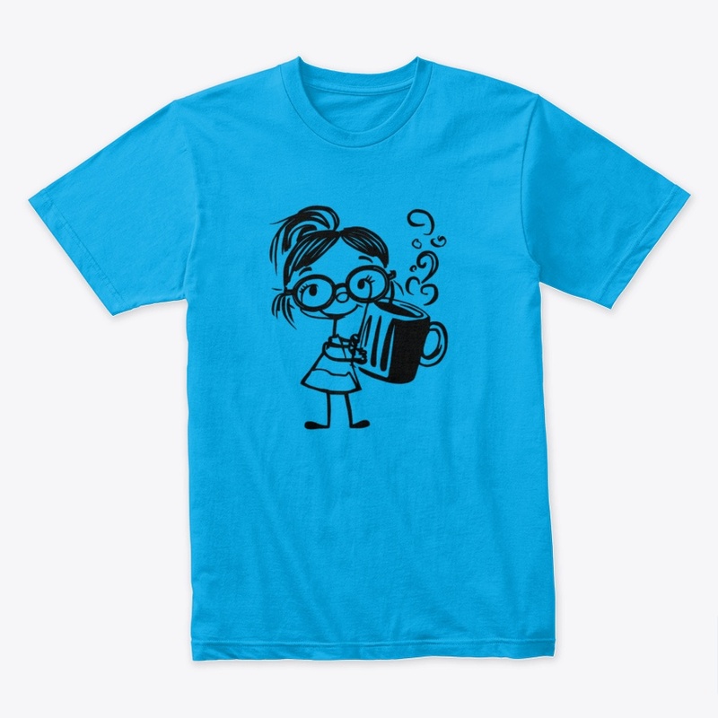 Cute Coffee Girl Cartoon Design