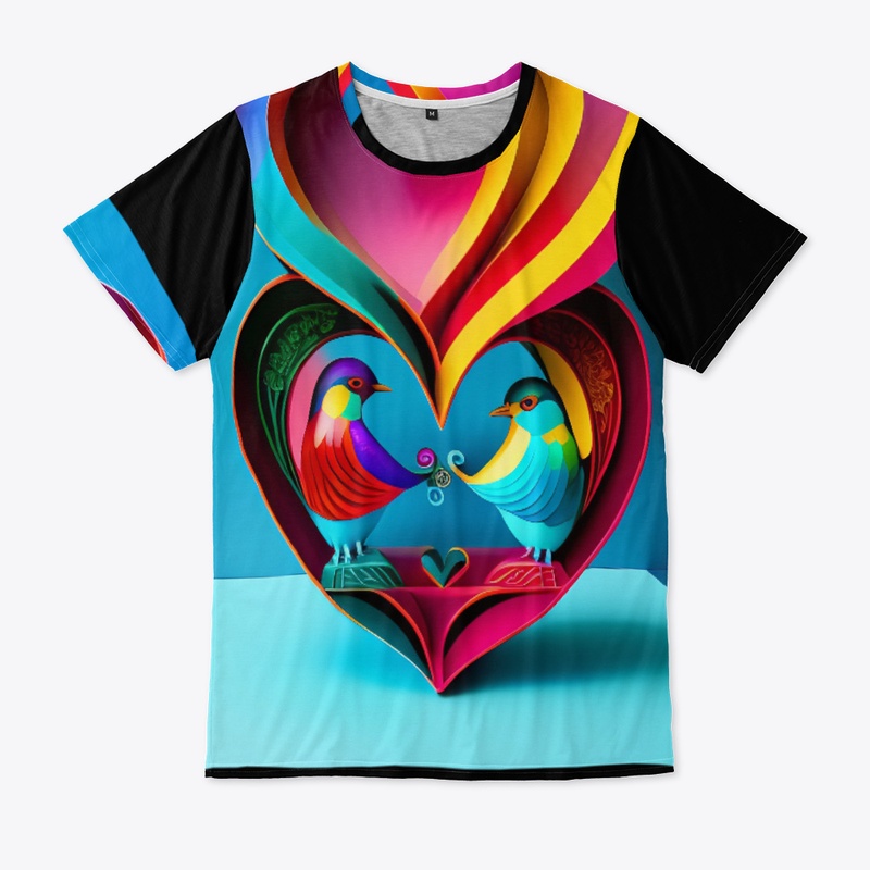 "Spread Love Chirping Lovebirds Tee"