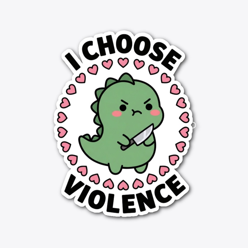 "I Choose Violence" Dinosaur Meme