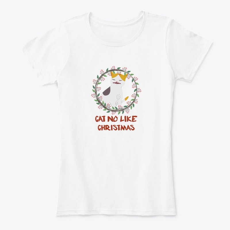Cat No Like Christmas holiday tees