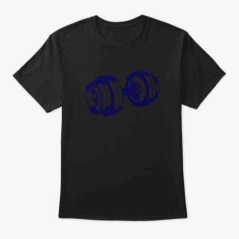 Dumbbell Exercise Black T-Shirt Front