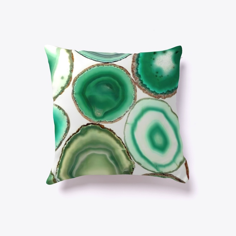 POLISHED SLAB OF DYED GREEN AGATES