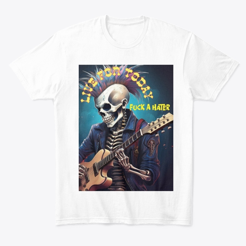 Skeleton anti-hater rockstar