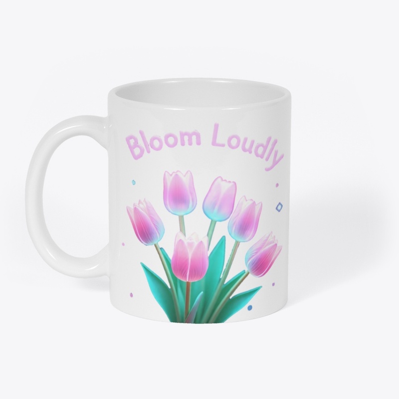 Bloom Loudly Neon Tulip Aesthetic Tee