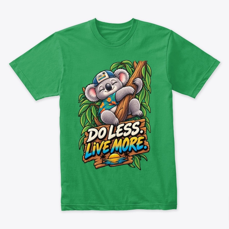 Do Less Live More Koala T-Shirt Design 