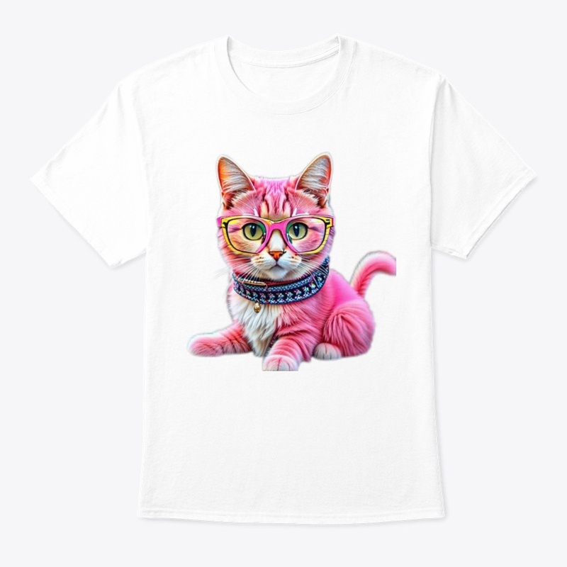 Pink Cat in Shades Tee: Feline Fab!