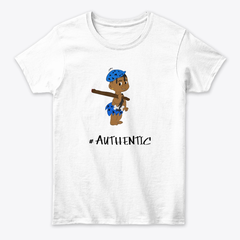 #Authentic White & Blue YTN Tee