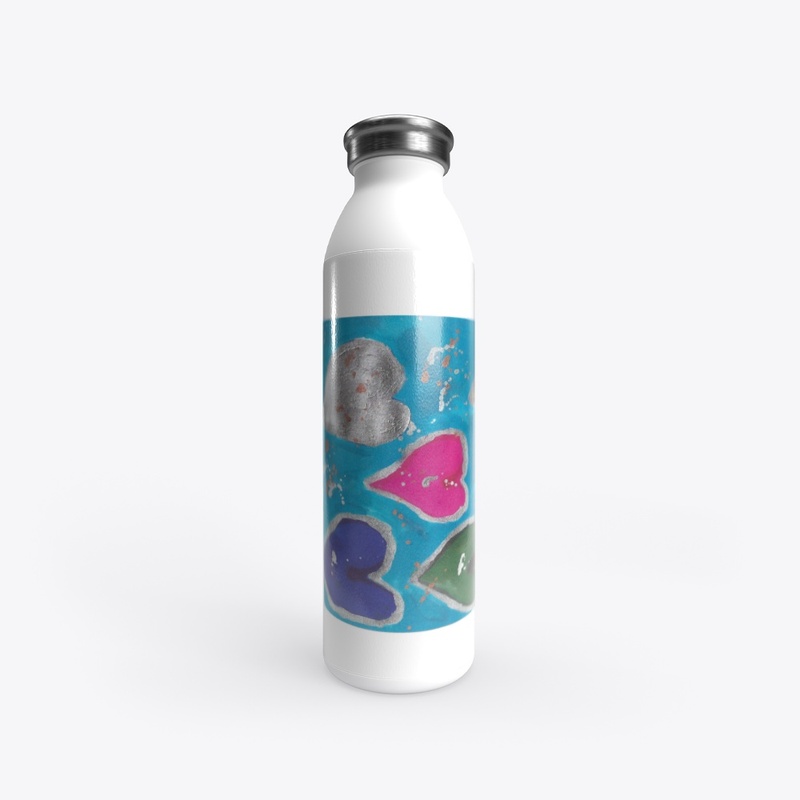 Colourful Hearts Water Bottle