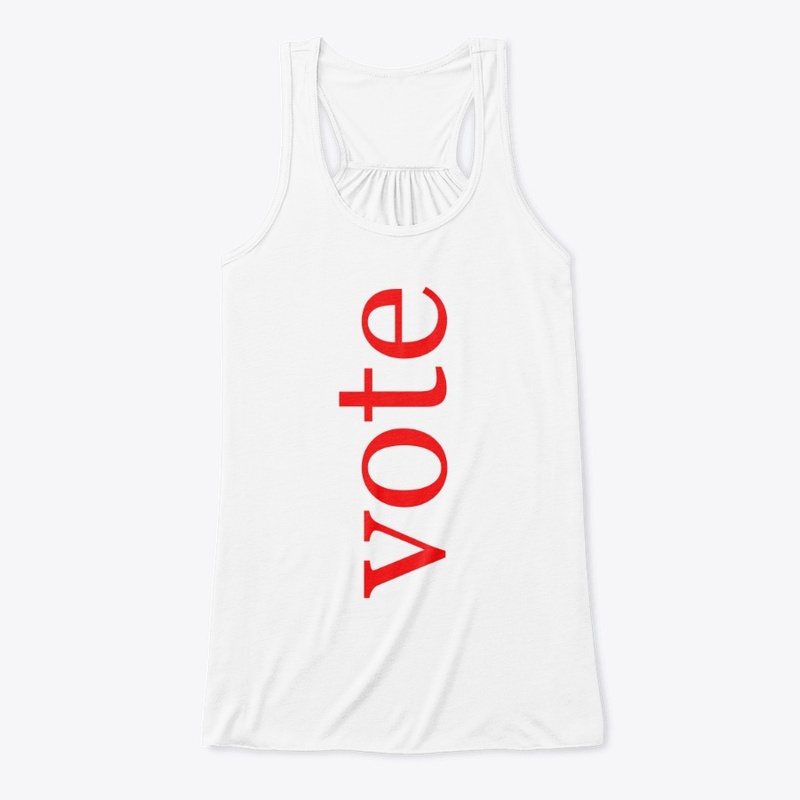 Vote Written in Red Vertical