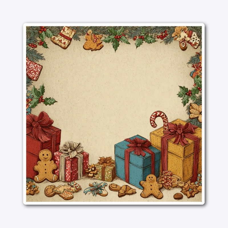 Sweet Christmas Gingerbread Gifts Frame