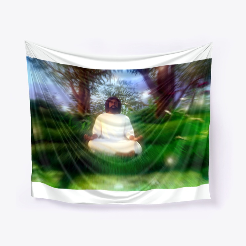 Black Jesus Christ in a garden 3d
