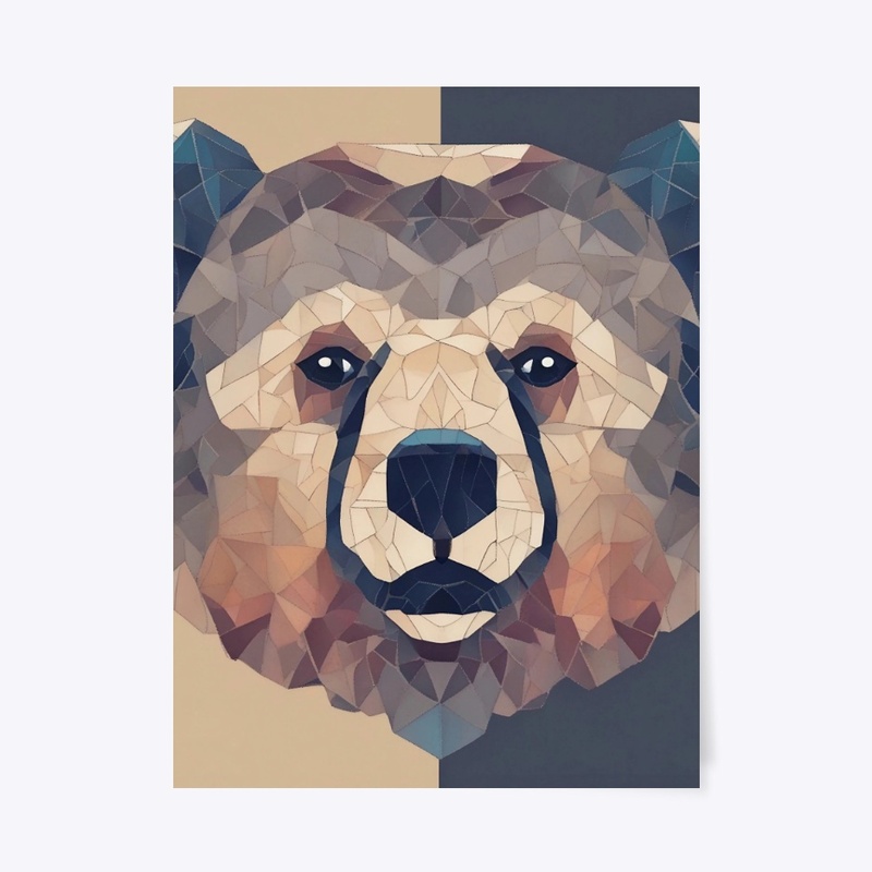 Bear Head Low Poly Design