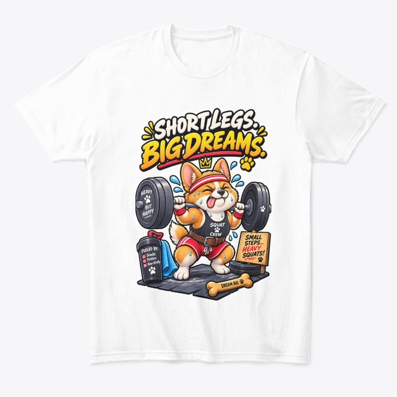 Short Legs Big Dreams Funny Corgi Gym
