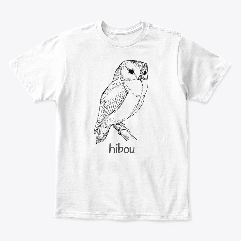 owl hibou simple white cotton t-shirt