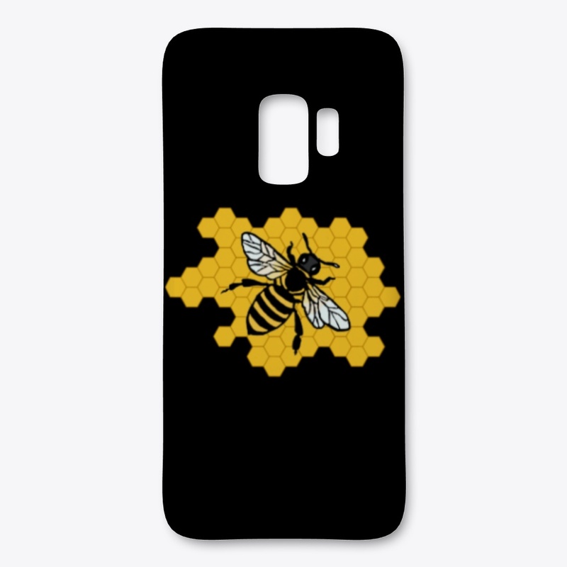 Black Bee/Wasp on Yellow Honeycomb