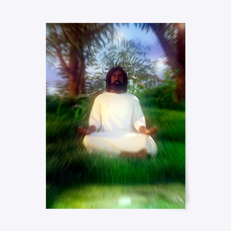 Black Jesus Christ in a garden 3d