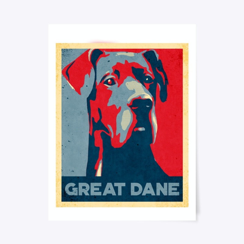 Cool Great Dane Propaganda Poster Style